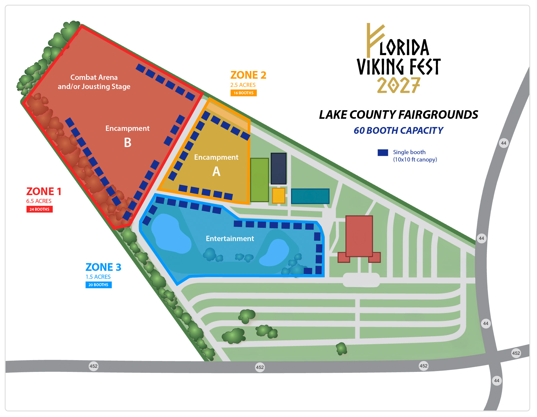 Lake County Fairgrounds site map — Eustis, FL